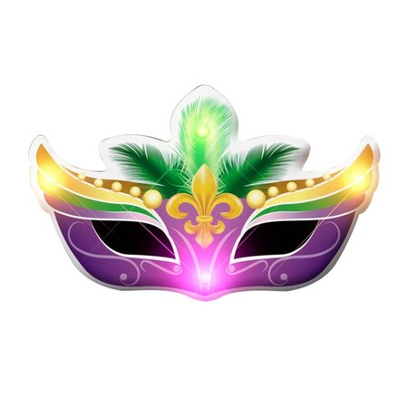 Endless Games Carnival New Orleans Mardi Gras Mask Flashing Body Light Lapel Pins EN3336936